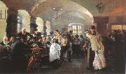 Philip Alexius de Laszlo In the Hofbrauhaus in Munich oil on canvas